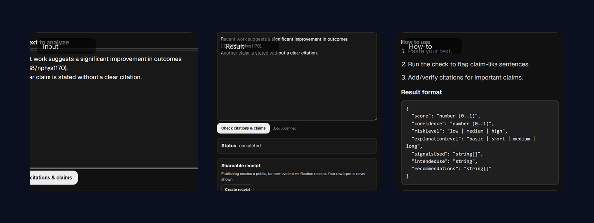 Citation & Claim Checker preview